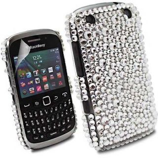 Diamond Sparkling White FOR BlackBerry Curve 9320 Case Cover + Screen 