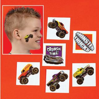 72 monster truck birthday party favors tattoos 
