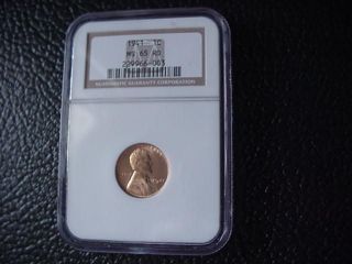 1941 one cent ngc graded ms65 red 