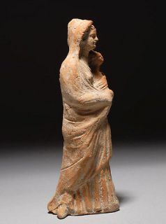 ancient greek hellenistic canosan tanagra figure 300 bc ex rare 