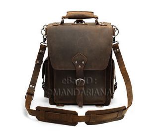 Vintage Style Leather Messenger Bag Backpack Briefcase Satchel Laptop 