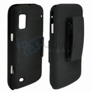 Black Shell Holster Belt Clip Case for Boost Mobile ZTE Warp N860 
