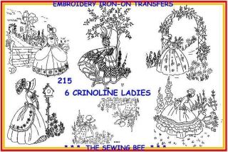 215 6 crinoline lady embroidery transfers patterns 