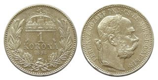 a792 hungary 1 korona 1896 km 484 silver coin ungarn