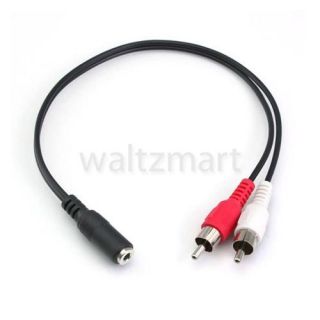 inch 3 5mm Stereo Jack Female to 2 RCA Male Audio Cable Y Splitter 