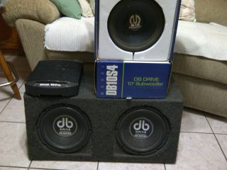   10 subwoofers w/sealed box with amp, pair of 10 pioneer subwoofers