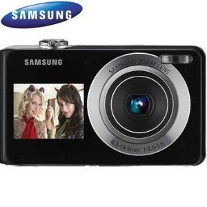 Samsung PL100 12 2 MP Dual Screen Digital Camera Black