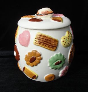 1950s Napco COOKIES ALL OVER Cookie Jar EXCELLENT   Walnut Finial