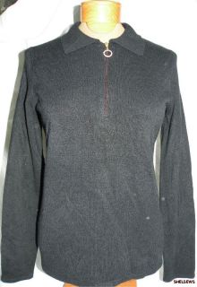 Designers Original Luxe 360 Blk Half Zip Sweater SM