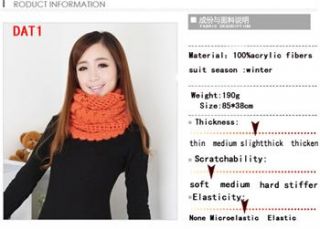 New Knit Wool Cowl Infinity Shawl Soft Wrap Scarf Loop Collar Scarves 