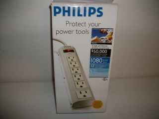 Phillips Surge Protector GP612F 6 Outlet 12ft Cord