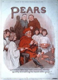 Vintage Pears Soap The Abbot Ad Original 1914 Advert