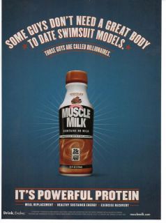 2011 Chocolate Muscle Milk Protein Bottle Magazine Print Advertisement 