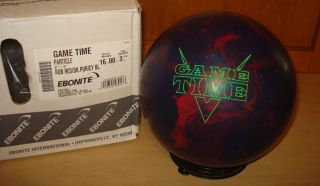 Ebonite GAME TIME Particle Reactive Red Purple Blue Bowling Ball 16 
