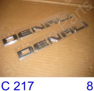 Chevy GMC Yukon Denali Crome Emblem Name Plate 2007 2011 C217 3Z Qty 2 