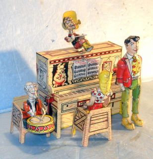 Lil Abner Dogpatch Band 1945 Unique Art Tin Litho Windup Toy Complete 