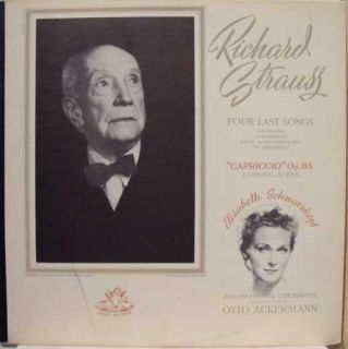 Schwartzkopf Ackermann Strauss Four Last Songs LP VG