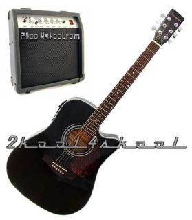acoustic electric guitar slimline+ 10w amp new black