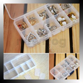 10 Slot Plastic Jewelry Rings Display Holder Box Case Organizer 