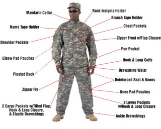 Military Tactical Army Combat Uniform ACU Pants Shirt