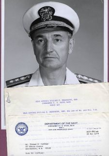 1970 Admiral William Shawcross Commander Subic Bay Base