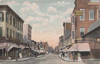 1909 Bergenline Avenue & Louis Street Union Hill NJ Postcard Weehawken 