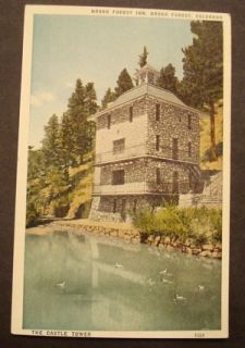 1945 Brook Forest Inn Colorado Postcard Castle Tower Last Time on  