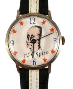 1970s Vintage Spiro Agnew Swiss Character Watch Swiss Made Wristwatch 