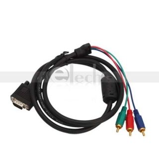   5M VGA HDDB15 to TV 3 RCA Component AV Adapter Cable for PC