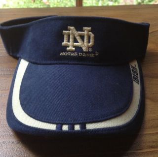   Univ of Notre Dame NCAA Irish Football ND Adidas Navy Visor