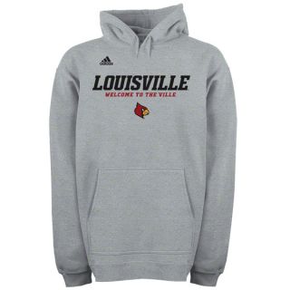 Louisville Cardinals Grey Adidas 2012 Football Sideline Graphic Hooded 