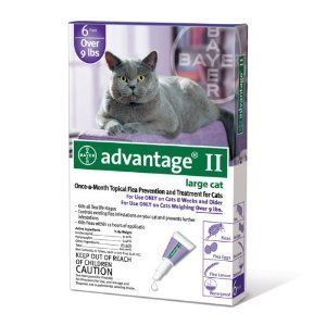 Advantage II cat 9 lbs six dose purple card