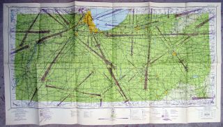 Chicago Sectional Aeronautical Chart Map 1945 U 7