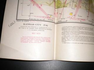 WW2 WWll Aeronautical Chart Pilot Map Restricted Air Fields Kansas 