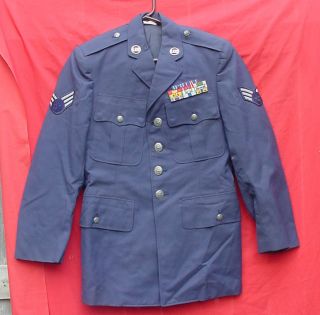 US Air Force Dress Uniform Jacket w Vietnam Ribbons