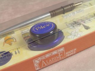 Aladine Calligraphy Set in Silver with Nibs Ink New