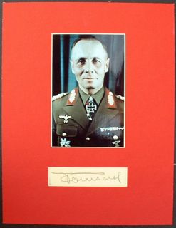   Autograph German Field Marshal World War II Desert Fox Authentic