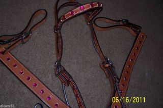 Headstall Breastcollar Lt Oil Pink Bling Akers Sale