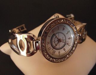 Reloj Pulsera Elegante Evemoncrois Para Mujeres Plata Y Blanco Con 