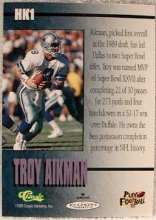 1996 Hallmark Troy Aikman with Trading Card Dallas Cowboys MIB 