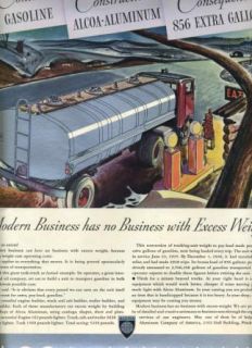 alcoa tanker truck full page magazine ad 1930 s