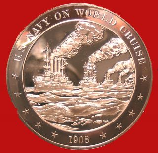 1908 United States Navy on World Cruise   Franklin Mint Solid Bronze 