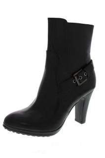 Alfani New Vivienne Black Leather Ankle Boots 11 BHFO