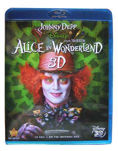 Alice in Wonderland 3D Single Blu Ray Disc Region Free