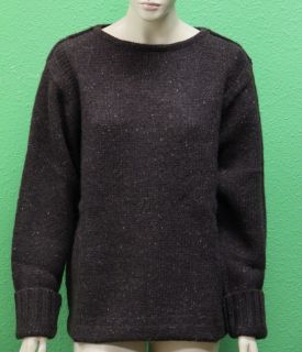 Alan Womens Brown 100 Wool Hand Knit Mariner Sweater MSW30WL Sz L 