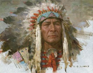 Liang Leader of The Tribe Native American Giclee Canvas 1 75 