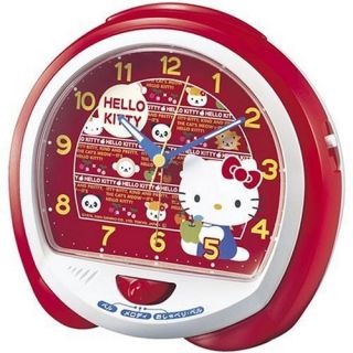 SEIKO Hello Kitty Alarm Clock w/Bell, Melody Talking Sound Sanrio New