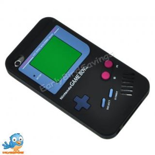 Black Game Boy Style Silicone Case Cover Skin for iPod Touch 4