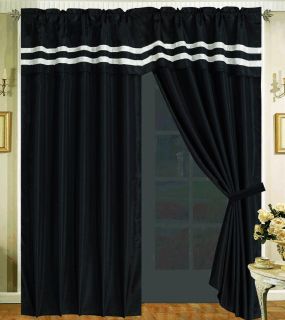Curtain Set Window Covering Panel Valance Tassels New