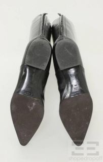 Philosophy Di Alberta FERRETTI Black Brushed Leather Tall Flat Boots 